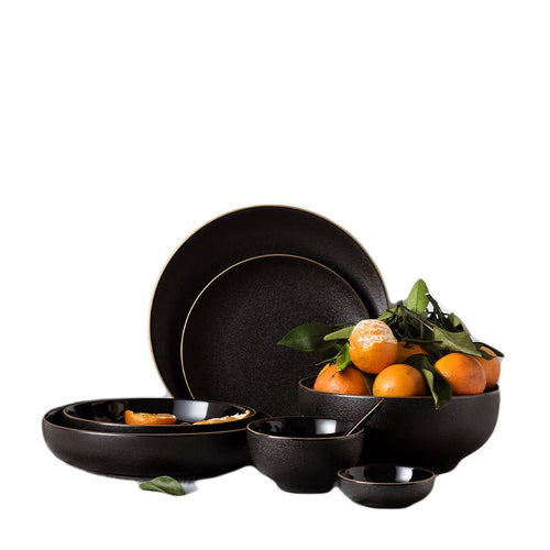 Black Ceramic Tableware Plate Bowl Fruit Plate Phnom Penh - The Stuff Dept