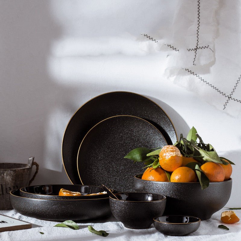 Black Ceramic Tableware Plate Bowl Fruit Plate Phnom Penh - The Stuff Dept