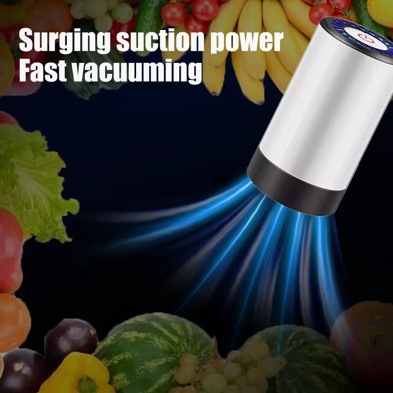 Portable Handheld Vacuum Sealer for Food Storage with 50 Vacuum Seal Bags to Prevent Cross Contamination - The Stuff Dept