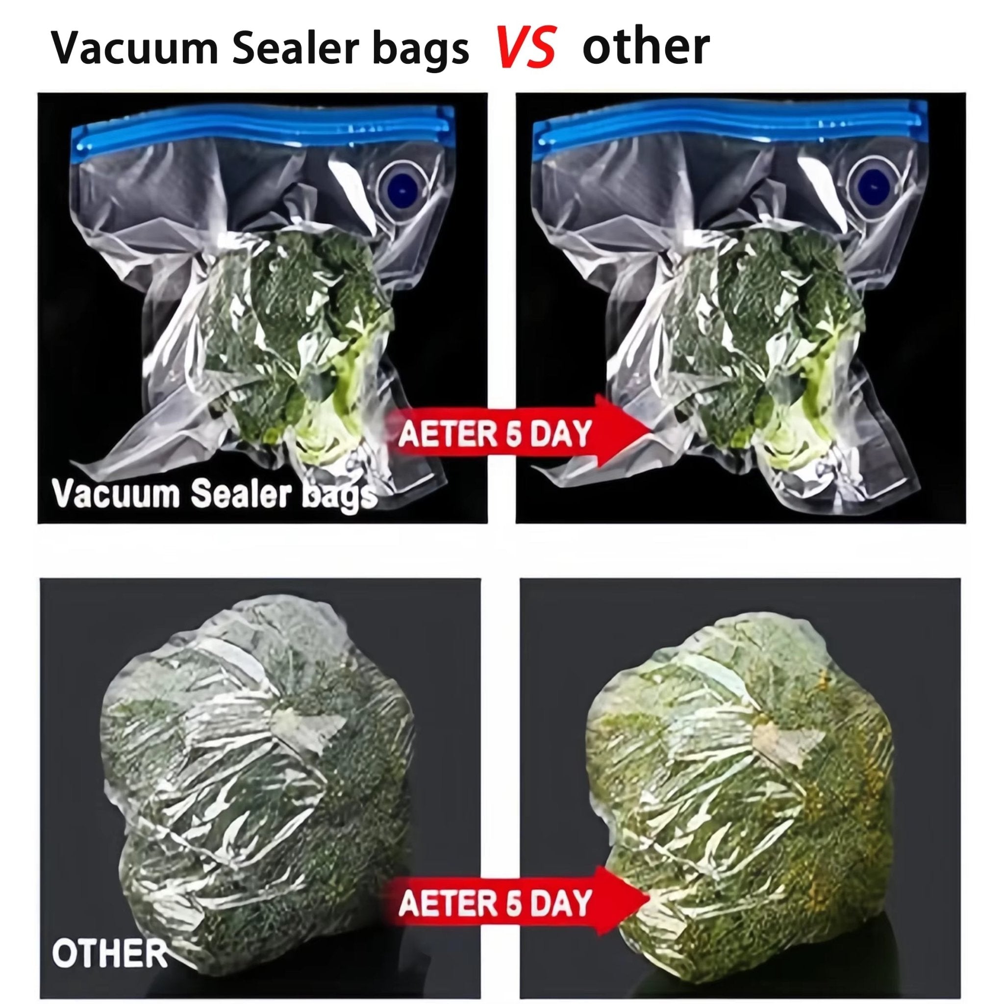 Portable Handheld Vacuum Sealer for Food Storage with 50 Vacuum Seal Bags to Prevent Cross Contamination - The Stuff Dept