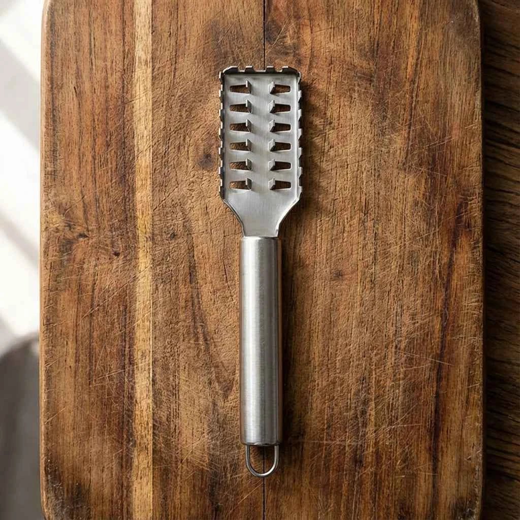 Versatile 23cm Kitchen Scraper with Non-Slip Handle for Fish, Ginger, and Vegetables - The Stuff Dept