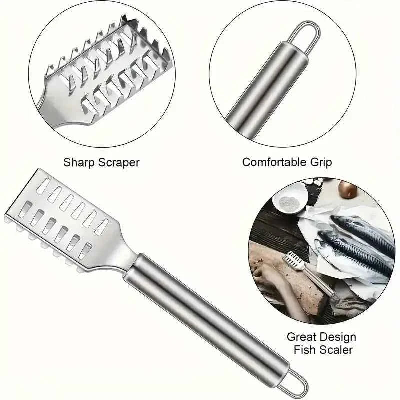 Versatile 23cm Kitchen Scraper with Non-Slip Handle for Fish, Ginger, and Vegetables - The Stuff Dept